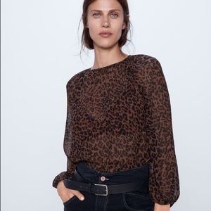 Zara animal print blouse- leopard 8372